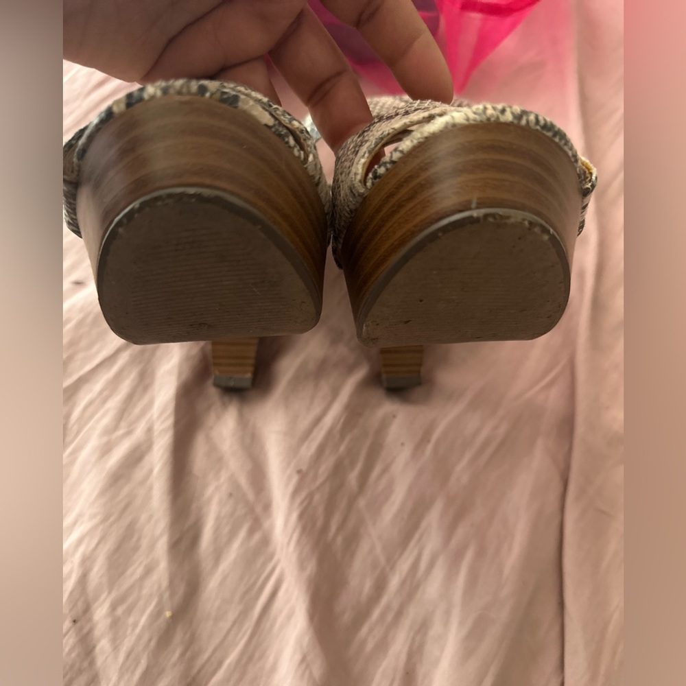 Snake skin straps heels